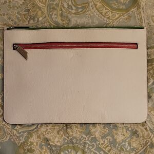J. CREW WHITE LEATHER CLUTCH